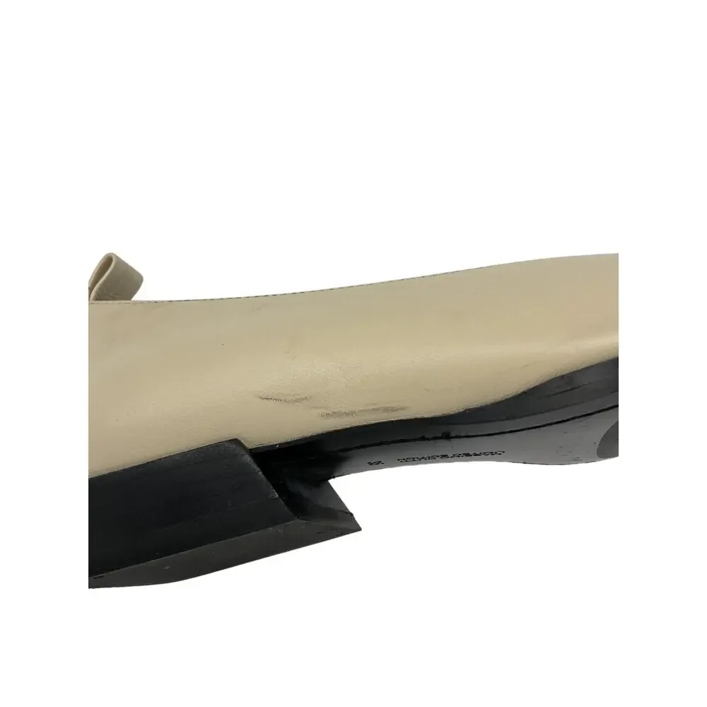 Massimo Dutti Cream Pointed Toe Leather Flats